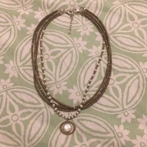 Pearl and brown beaded silpada necklace